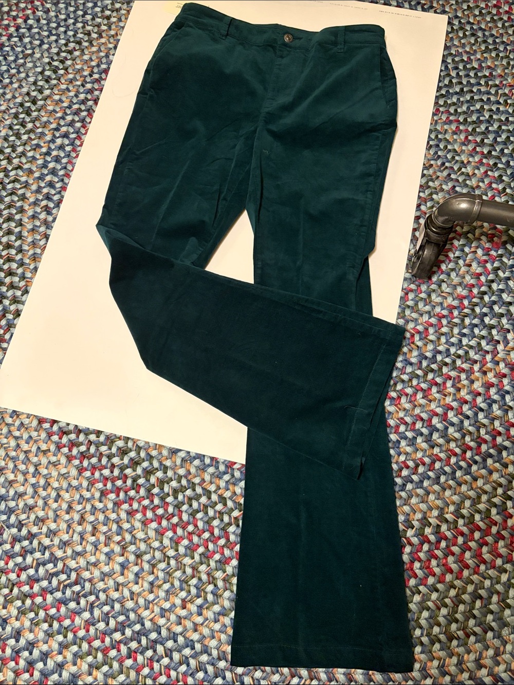 Good Hart Dark Green Velvet Flare Pants